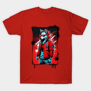 Grafitti Cool Wolfman Vector T-Shirt